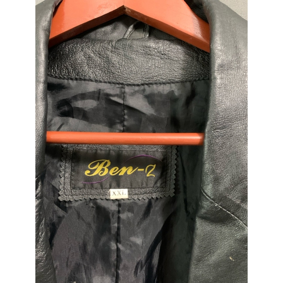 Men's Ben-Z Black Leather Jacket Size XXL - Picture 4 of 4